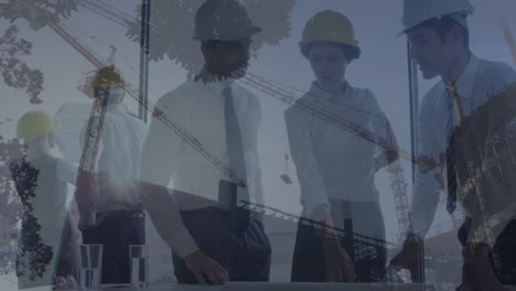 animación del procesamiento de datos digitales en un grupo de ingenieros