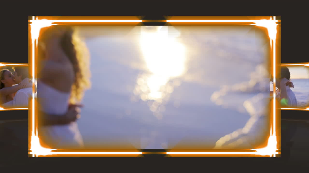 videos de una pareja bajo la puesta de sol contra un fondo negro