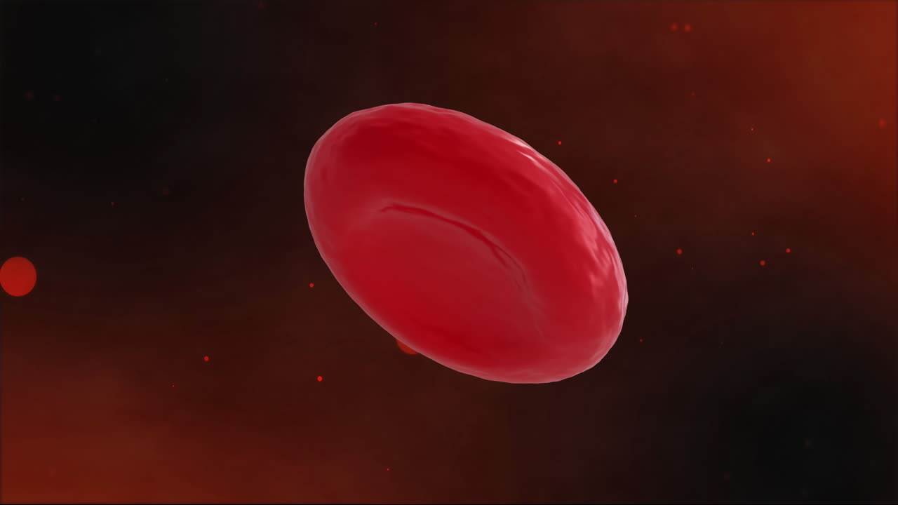 animación de micro de glóbulos rojos en un fondo oscuro