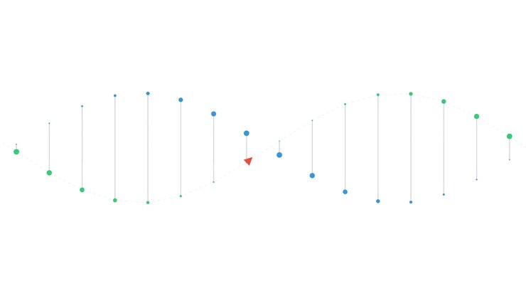 Abstract DNA Helix Animation with Moving Red Marker