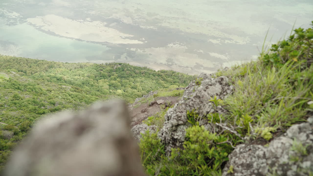 Top View from le Morne on the Mauritian coastline.