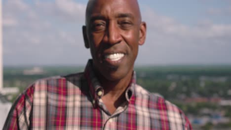 Up-close-portrait-shot-of-Black-man-smiling