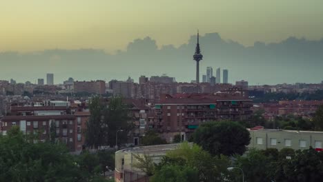 Madrid-Skyline-Zur-Goldenen-Stunde