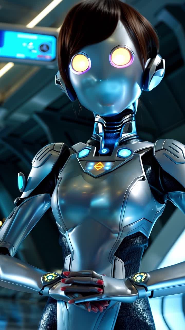Elegante donna robot futuristica