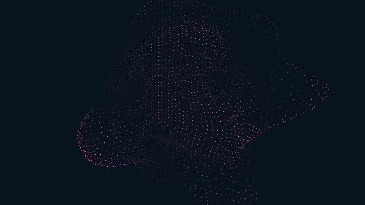 A 3D sphere with intricate, interconnected dots on a black surface, featuring rainbow hues