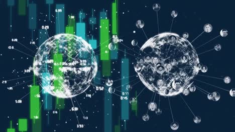 animación de globos con procesamiento de datos sobre formas