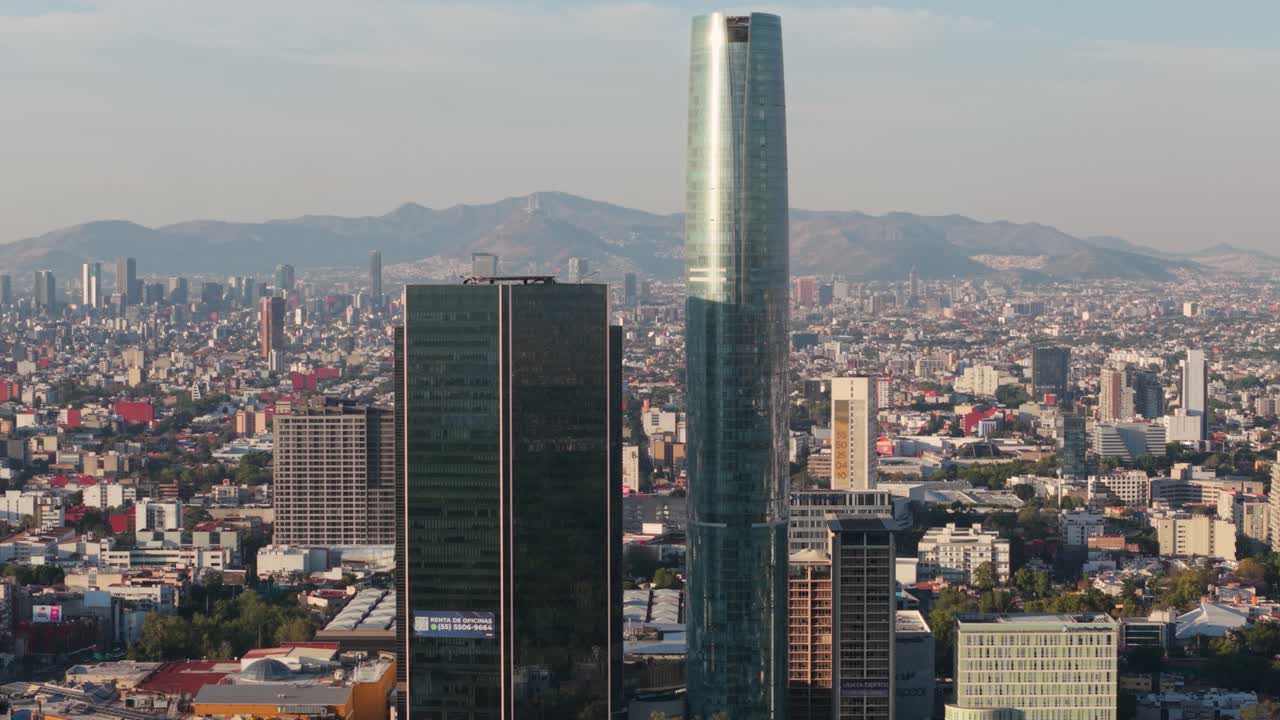 Mitikah Tower, Coyoacan CDMX, drone footage with parallax effect