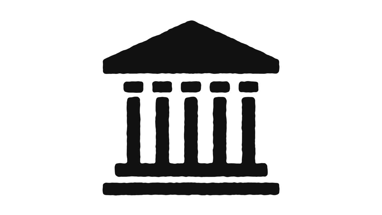 Government Icon Animation Footage & Alpha Channel