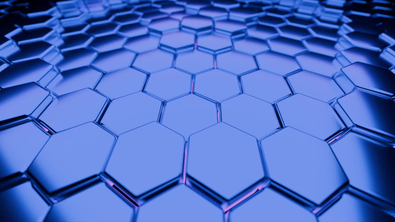Dynamic Blue Hexagon Pattern Moving Seamlessly