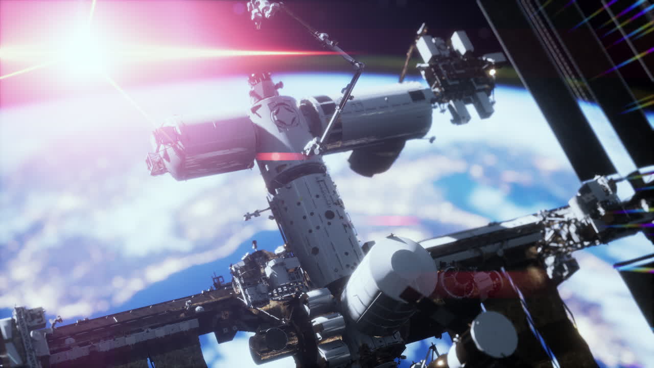 Stazione Spaziale Internazionale in orbita nello spazio sopra il pianeta Terra