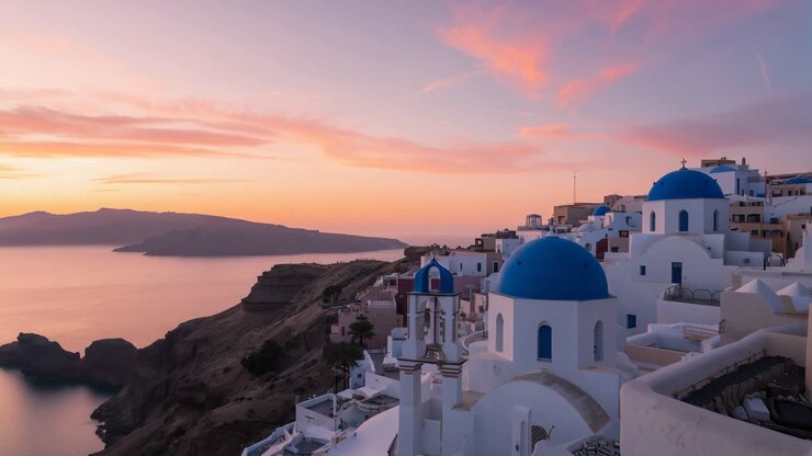 Santorini Sunset Over the Aegean Sea