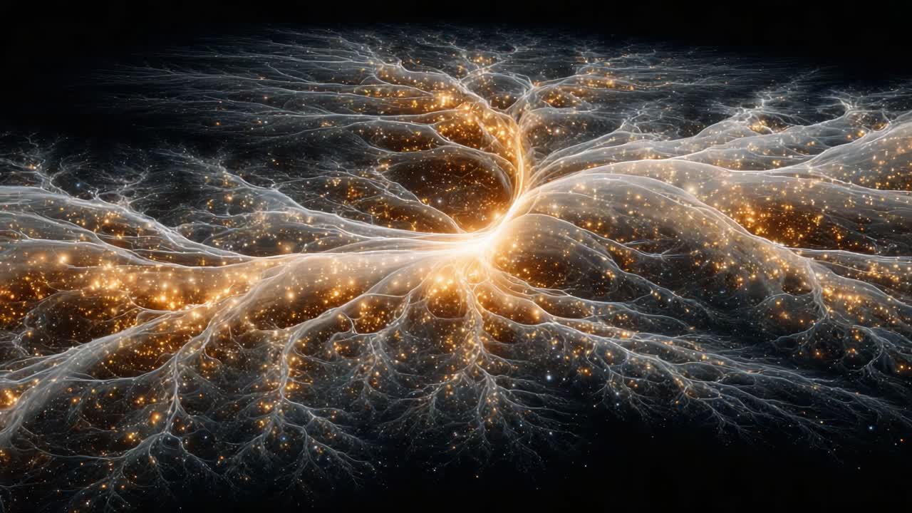 Una splendida visualizzazione della formazione cosmica: la bellezza misteriosa della materia e dell'energia interstellare intrecciate in un paesaggio cosmico mozzafiato