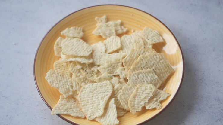 Potato chips on a plate