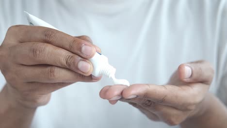 applying cream to hands