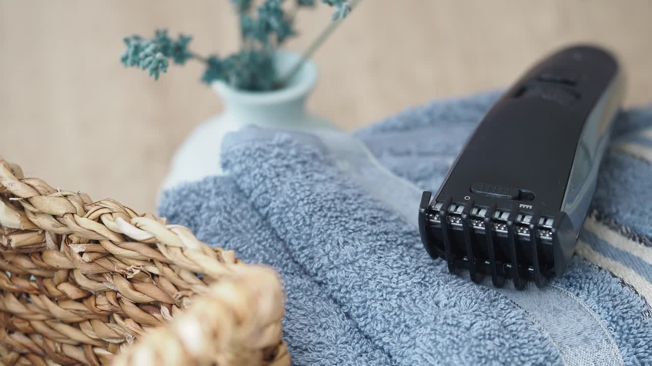 Hair Clipper on a Towel