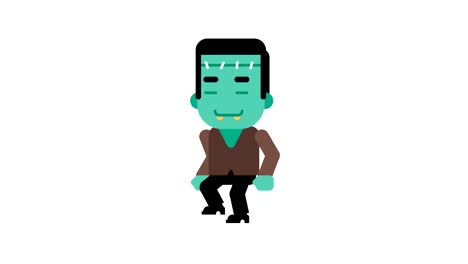 monster happy walking and smiling. halloween character. alpha channel.