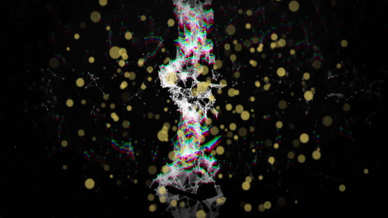 움직이는 점 위에 dna 줄무의 애니메이션