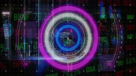 animación del procesamiento de datos sobre el escaneo del alcance