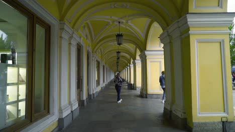 arched passageway in a european city