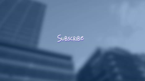 animación del texto de suscripción con líneas fuera de foco cityscape