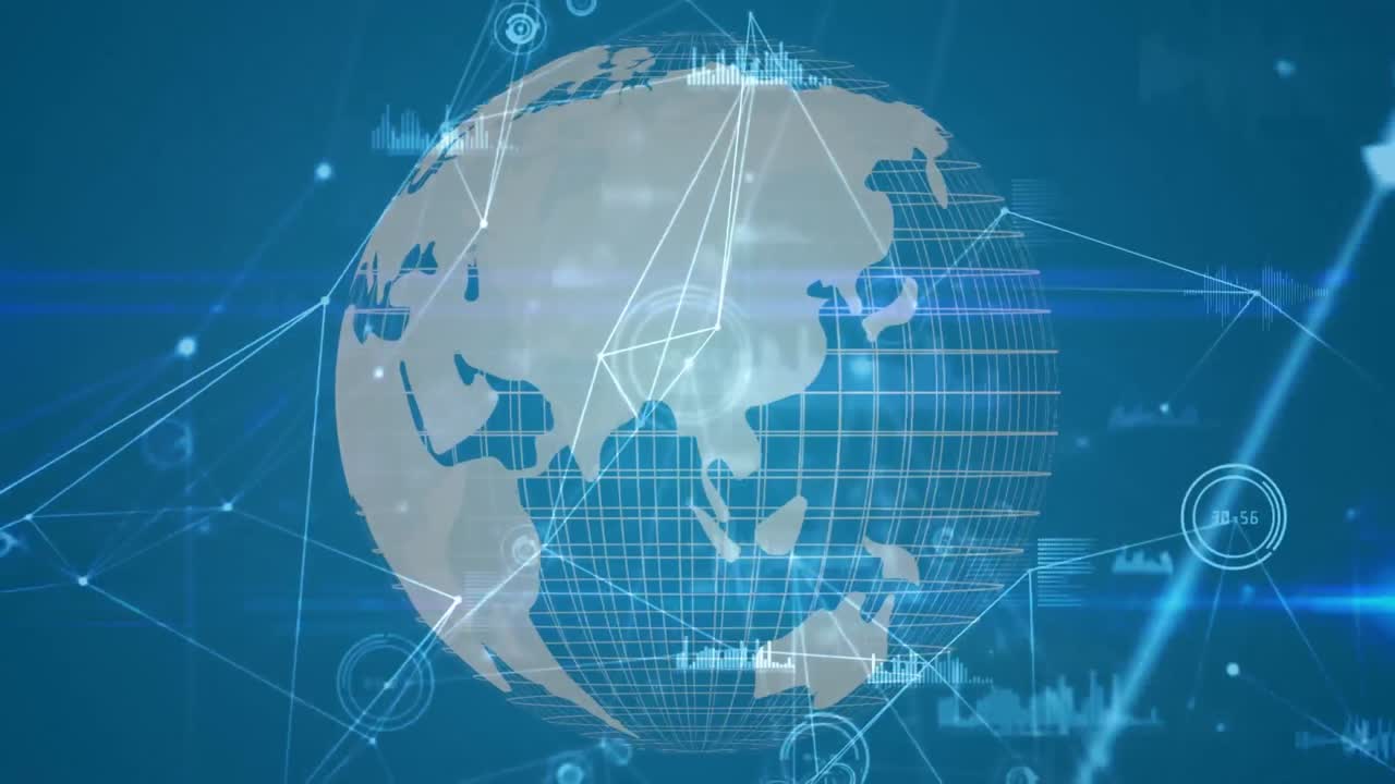 지구 회전에 대한 연결 네트워크의 애니메이션