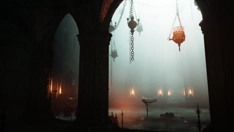 dark gothic cathedral interior