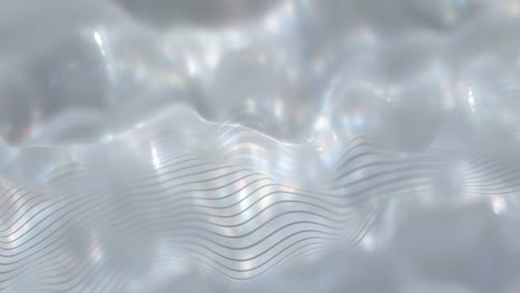 abstract white wavy striped surface seamless loop 3d render animation