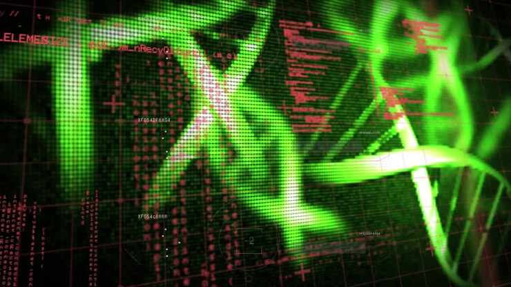 Animation of dna strand and scientific data processing