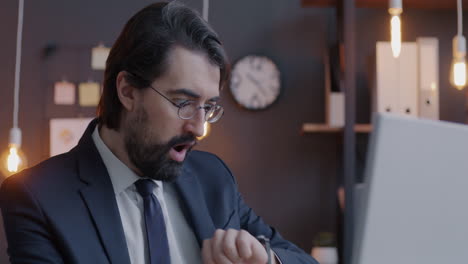 businessman working on laptop