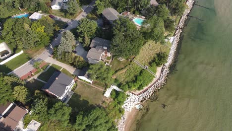 gimbal zoom and movement over lake mi coastline