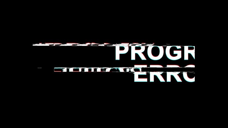 Program Error Glitch Effect Text Digital TV Distortion 4K Loop Animation