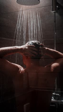 relaxing shower experience in modern bathroom setting with soothing water flow