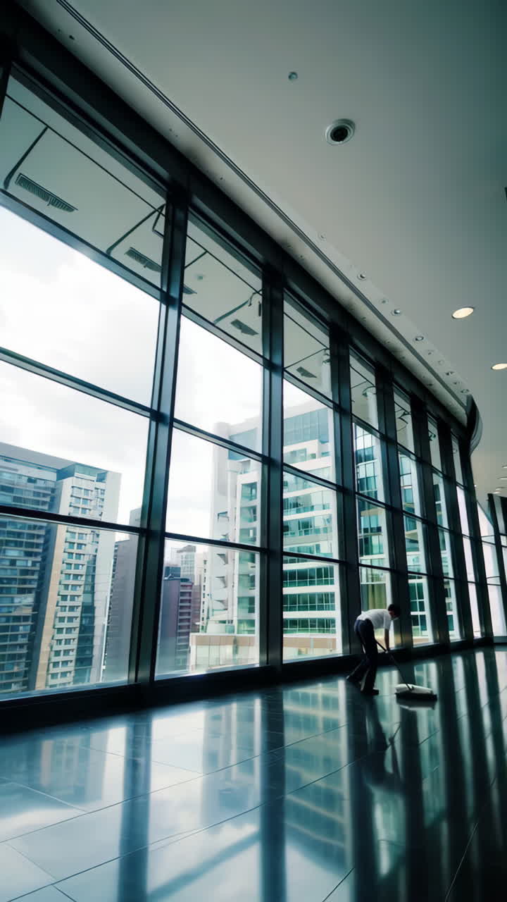 Office Cleaning in a Modern High-Rise Building