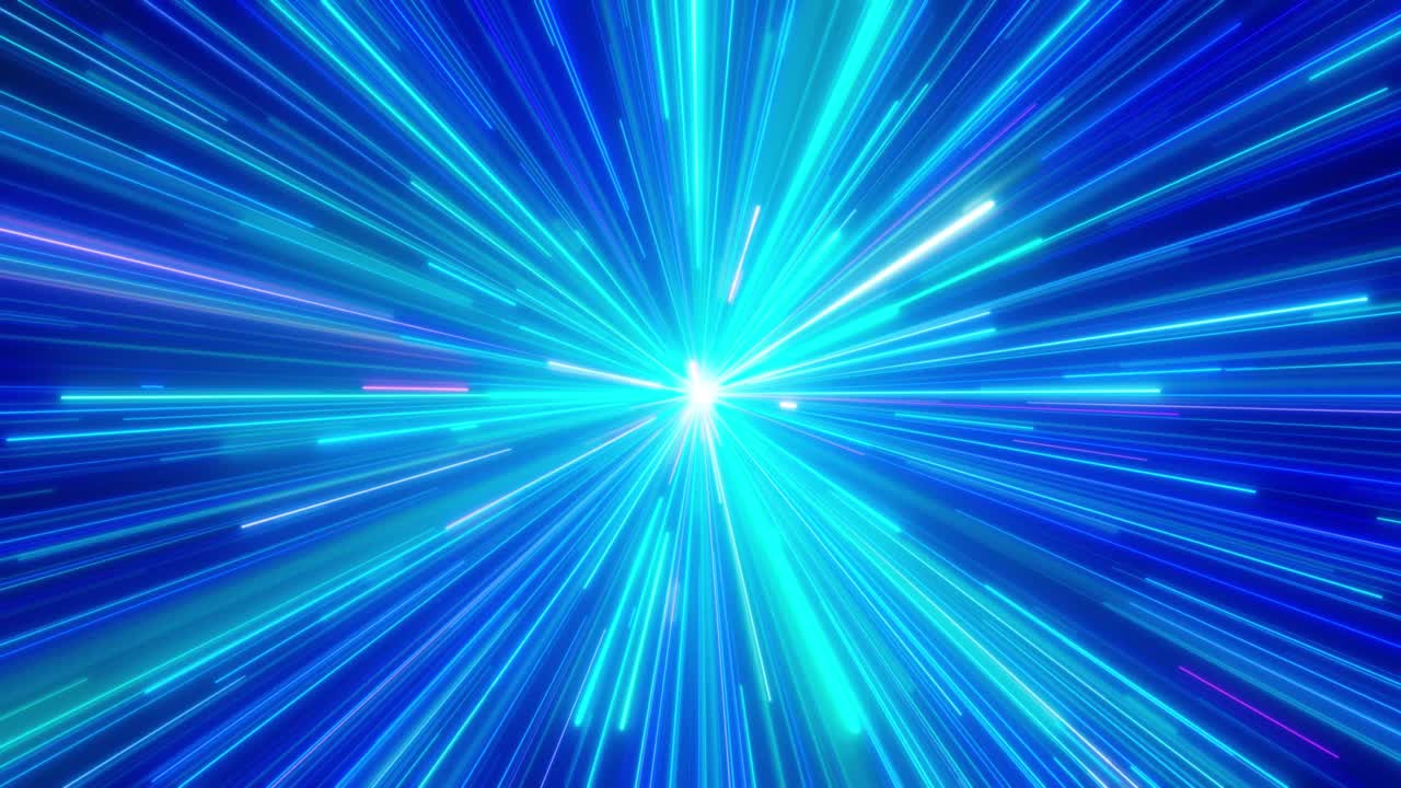 radiación azul. luz que se extiende radialmente. un video de fondo con una hermosa luz emitida desde el centro de la escena.