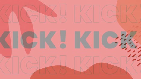 animation of text kick on colourful background