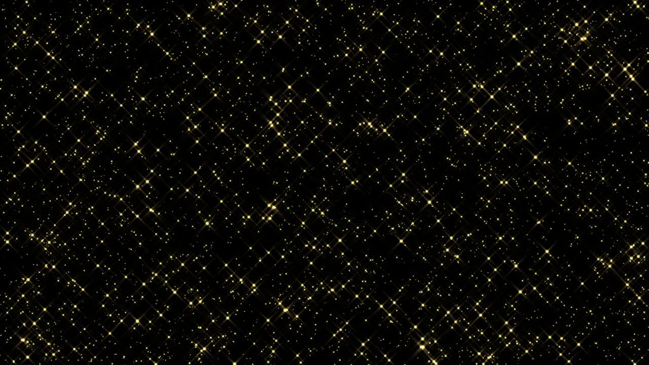 4k Falling Golden Stars. Glamorous Overlay