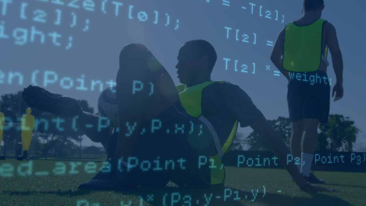 Animation of data processing over diverse football players