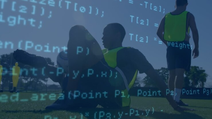 Animation of data processing over diverse football players