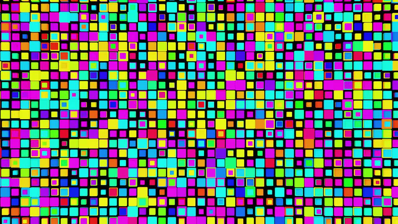 simple geometric background with colorful plates on plane flashing like neon lights, looping smooth animation in 4k. Creative colorful background. VJ loop.