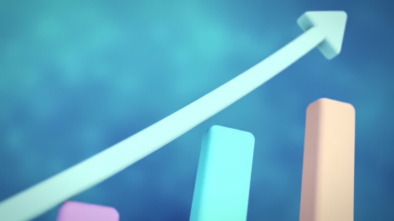 Visual representation of a rising trend in financial growth showcases significant upward movement in market data. Analysis predicts continued improvements in upcoming quarters.