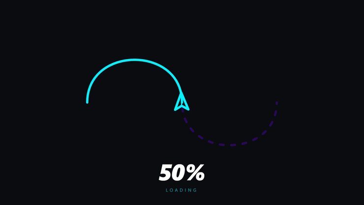 Digital Loading Progress Bar with Animated Paper Airplane Icon