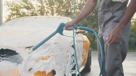 car wash in progress