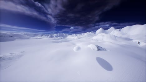 Oval-shaped-UFO-UAP-followed-below-in-the-Polar-Arctic-region-CGI