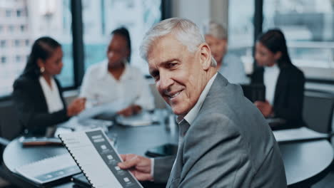 meeting, collaboration and a senior business man