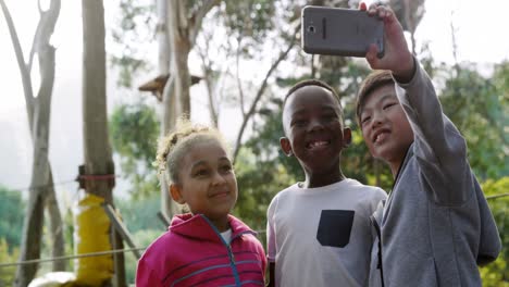 kids taking a selfie on a field trip 4k