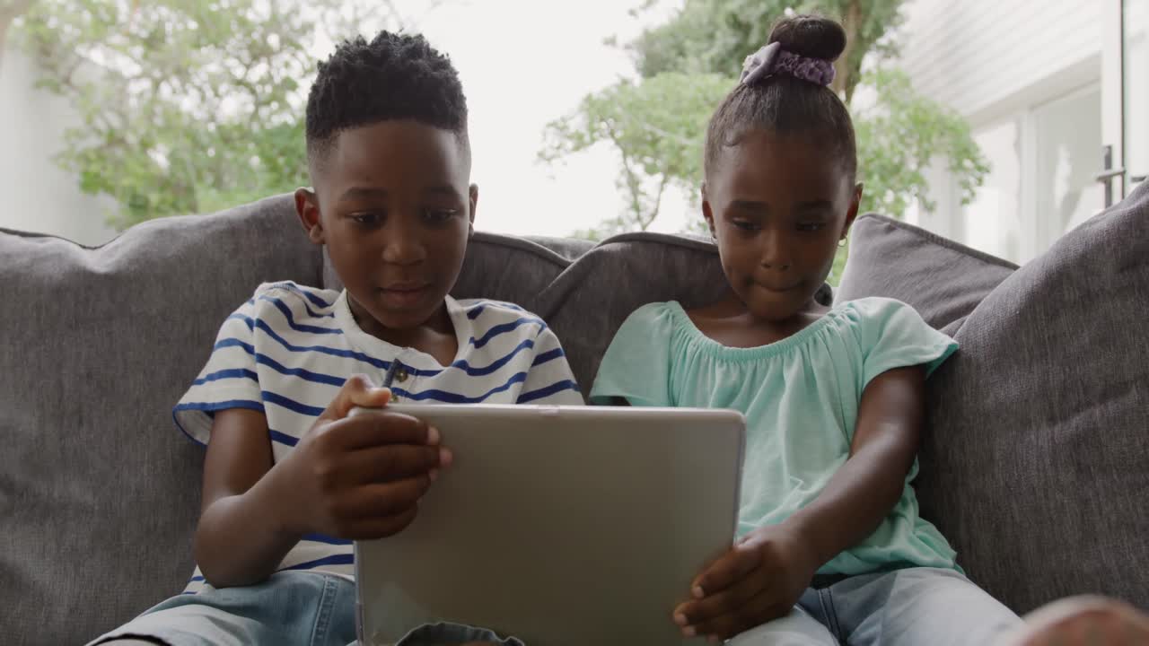 Family enjoying free time at home