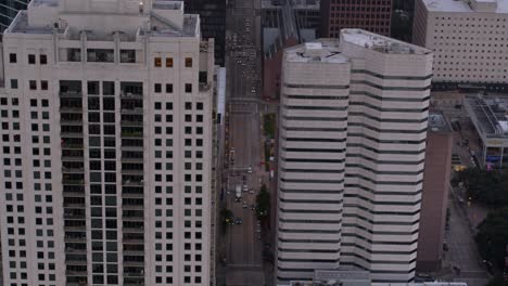 high angle view of buildings in downtown houston, texas