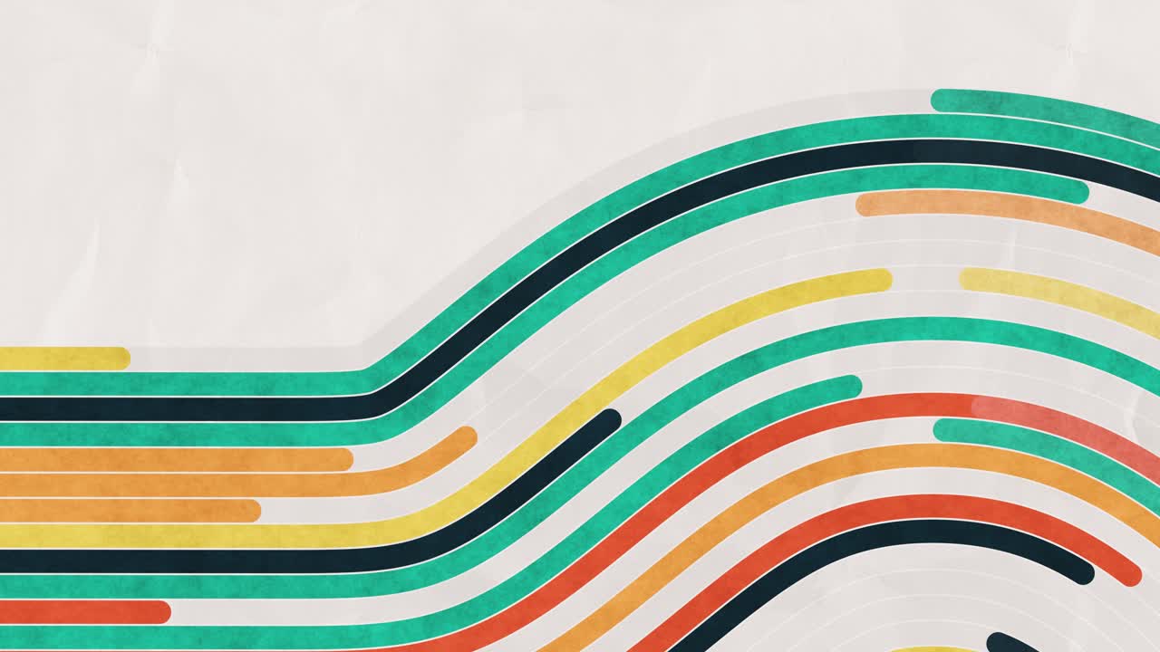 Animated Retro Colorful Wavy Lines Background Loop