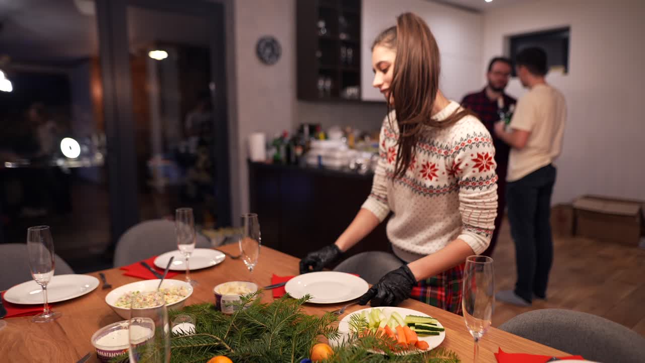 preparaciones para la cena de navidad