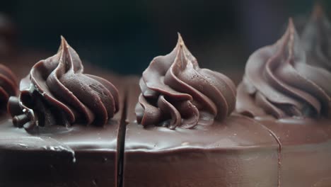 close-up of a chocolate cake